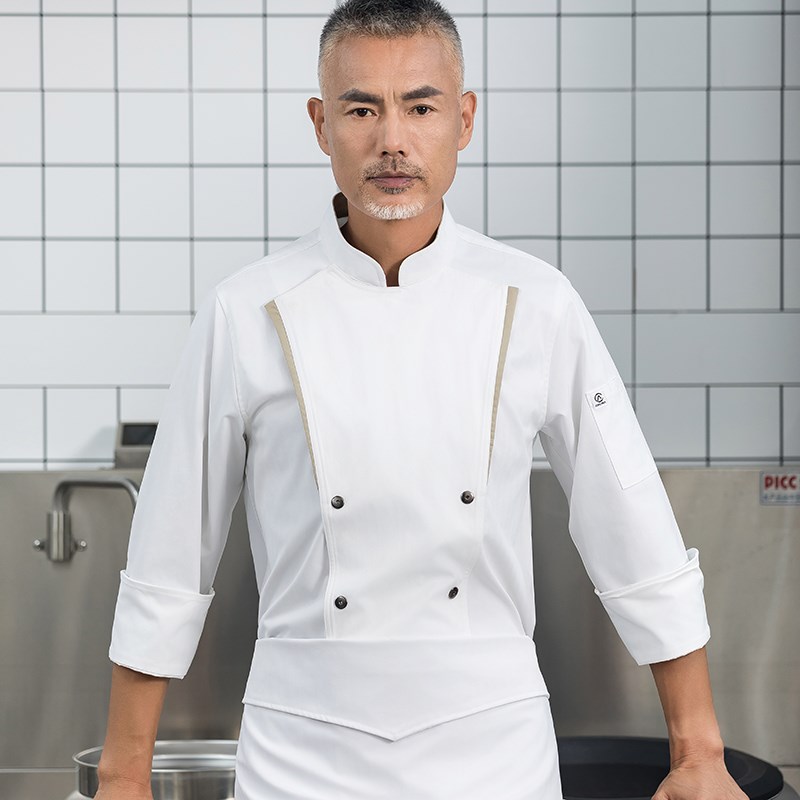 高档酒店总厨师长工作服长袖男西餐饮饭店后厨房厨师服定制秋冬季