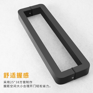 玻璃门拉手不锈钢加厚有无框门把手木门商铺门把手圆角拉手配件