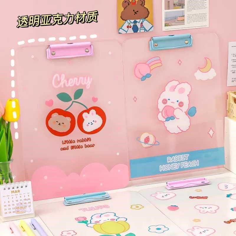 卡通透明亚克力板夹 A4办公画画文件夹 会议备课资料大夹子U