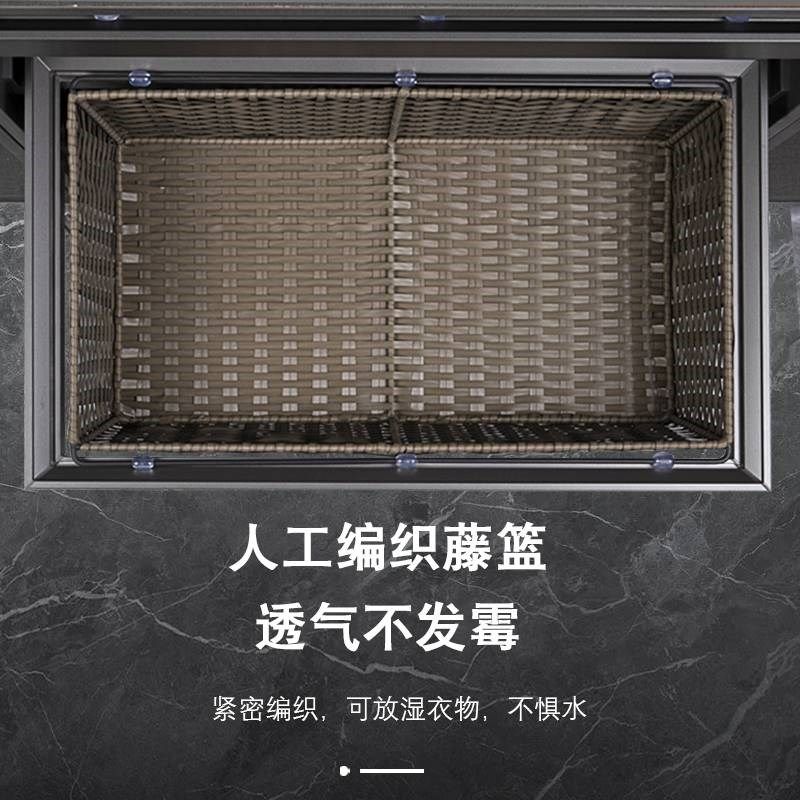 衣柜拉篮抽屉式内置伸缩裤架衣帽间家用编织篮衣柜收纳抽拉式藤篮