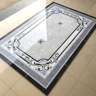 客厅拼花地砖800x800 餐厅过道走廊拼花瓷砖灰色镀银无限拼地毯砖