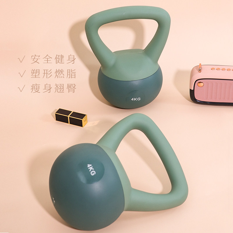 小哑铃女士健身家用深蹲练臀瘦手臂提壶亚铃软壶铃男士力量训练器