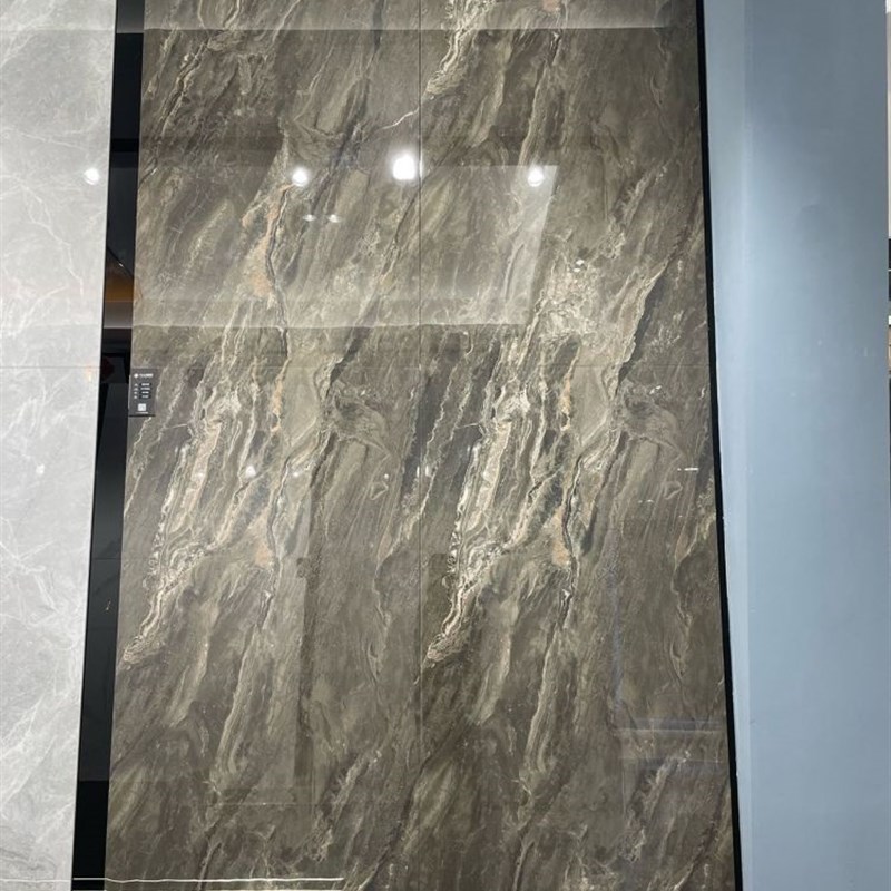 灰色系通体大理石瓷砖别墅客厅地砖900x1800地板X砖电视背景
