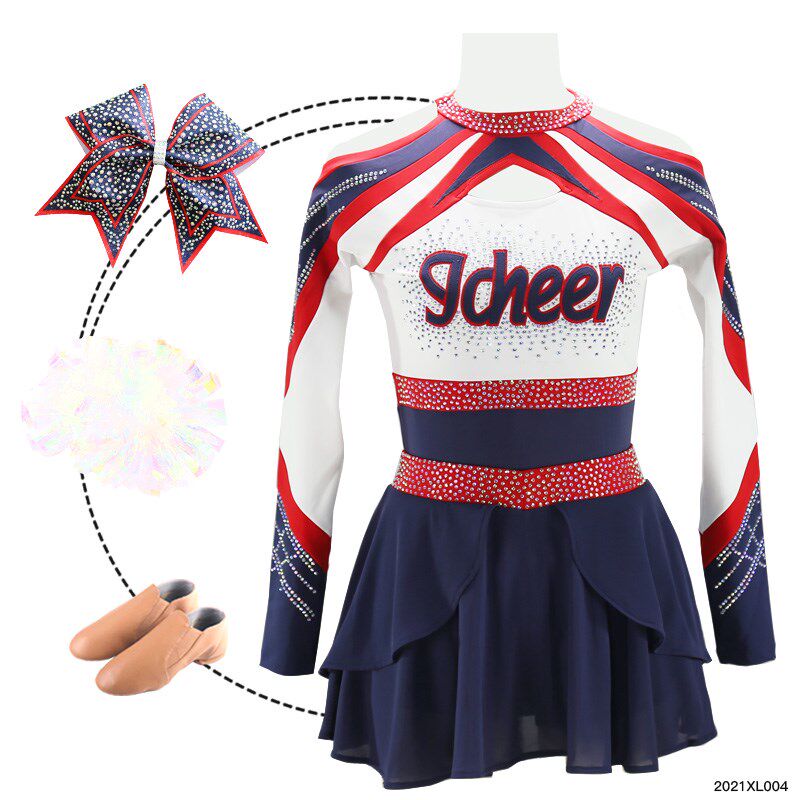 中小学男女款花球啦啦操服装定y制比赛服啦啦队足球儿童表演演出