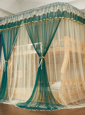 厂销钉母床蚊帐12m上下铺梯形高低135m15米双层母子床Z导轨蚊帐品