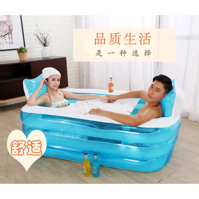 双人加大号泡澡浴桶夫妻折叠沐浴池家用超大号情侣胖子全身洗澡盆