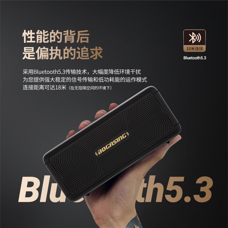 BOGASING M5蓝牙音箱40W大功率户外防水插卡u盘便捷小响重低音炮