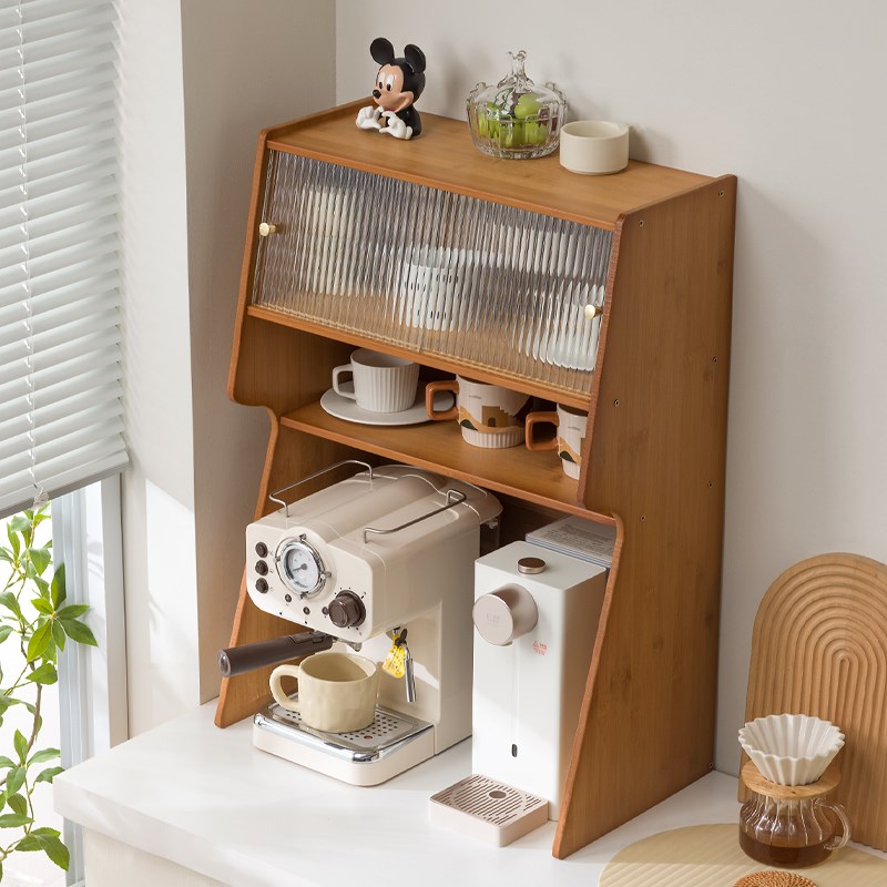 杯子收纳置物架桌面餐边咖啡机水壶置物柜子多层防尘水杯茶具杯架
