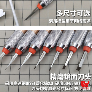 模型金属刻线刀推刀 高达白模GK模型刻线改造刻线刀模式玩造MS048