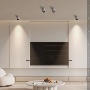 已接入米家APP圆形明装射灯智能调光防眩光客厅无主灯筒灯斗胆灯