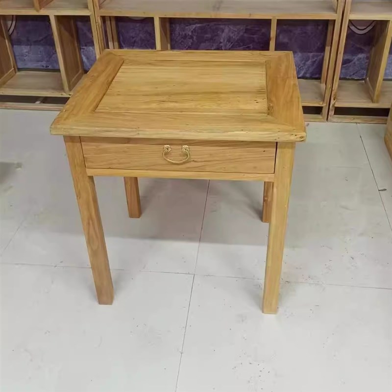 老榆木纯实木餐桌椅书桌茶桌吧台办公电脑桌餐馆民宿复古长条餐桌