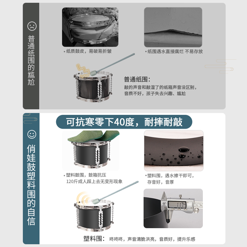 俏娃儿童架子鼓玩具打敲击乐器兴趣培养女孩三岁宝宝礼物初学者男