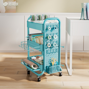 易瑞康移动书架书柜储物车带轮小推车家用书房学生儿童书架置物架
