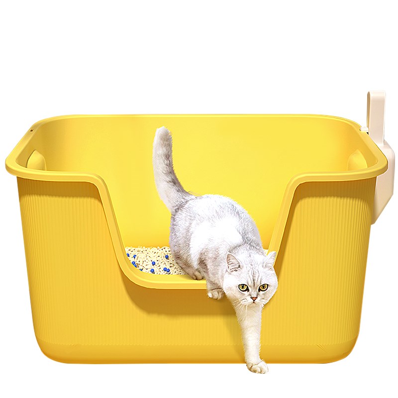 猫砂盆超大号沙盆防外溅厕所半封闭猫咪屎盆全开放大黄油幼猫砂盘