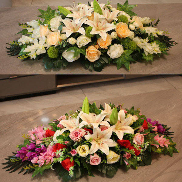 商务会议桌花签到台花仿真花假花酒店宴会演讲主席台花长条桌花