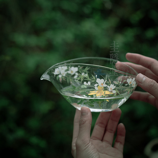 圭隐堂高c透耐热玻璃公道杯小清新家用公杯绿茶泡茶杯分茶器茶海