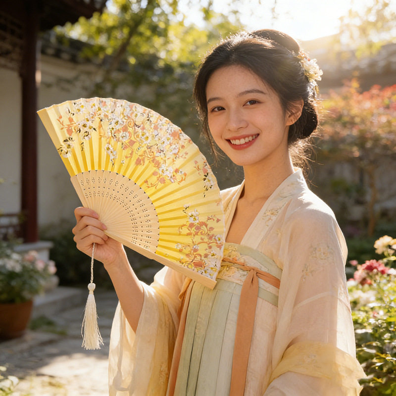 新款古风扇子折扇女童折叠图片