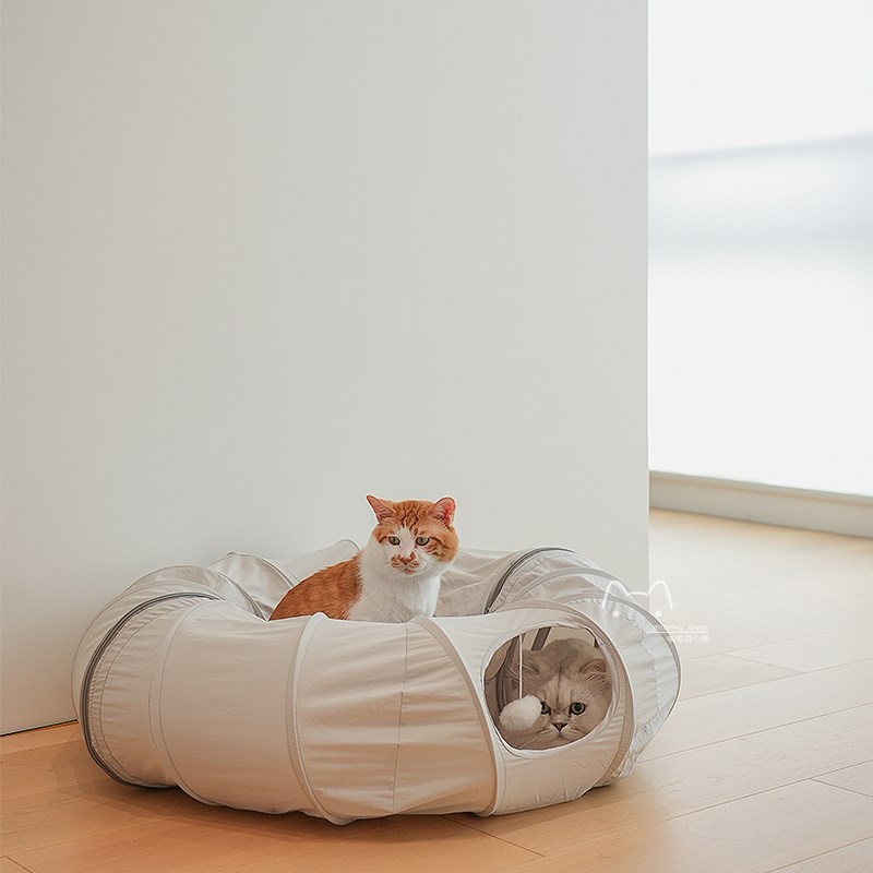 凉感猫咪超长隧道l躲避窝帐篷甜甜圈迷宫宠物小兔子钻洞通玩具折
