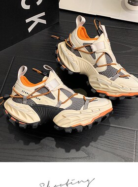 春季新品十五代18XL平替情侣款登山鞋软底轻便做旧厚底增高老爹鞋