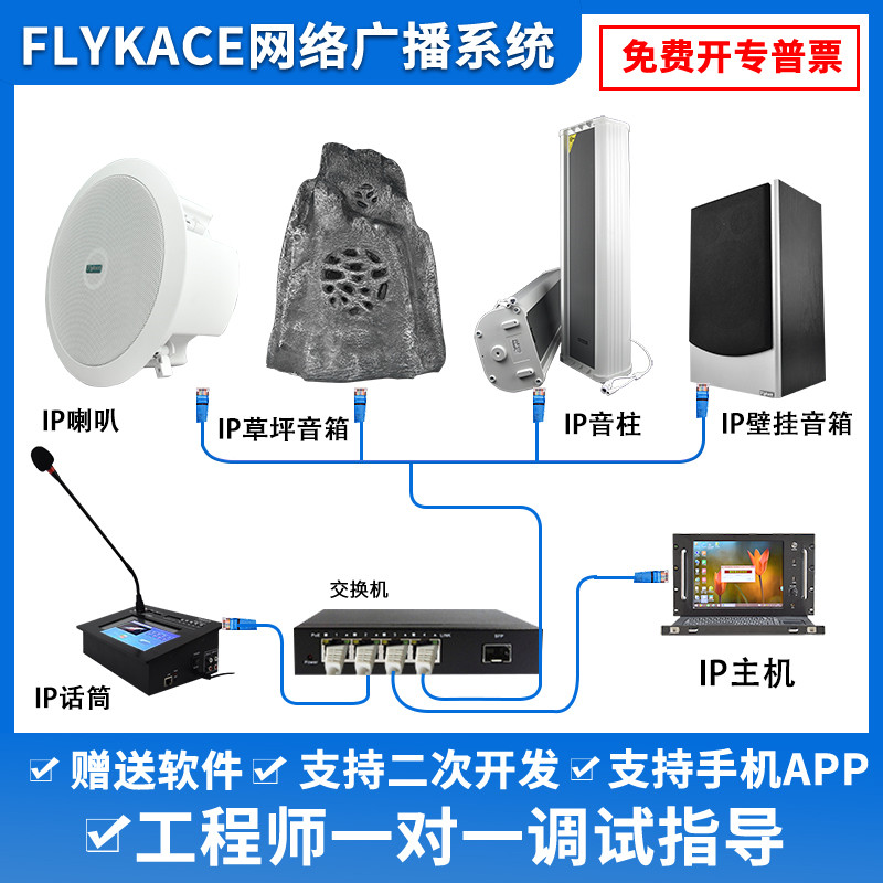 IP网络广播音柱吸顶喇叭草坪音箱壁挂音箱数字校园广播系统号角