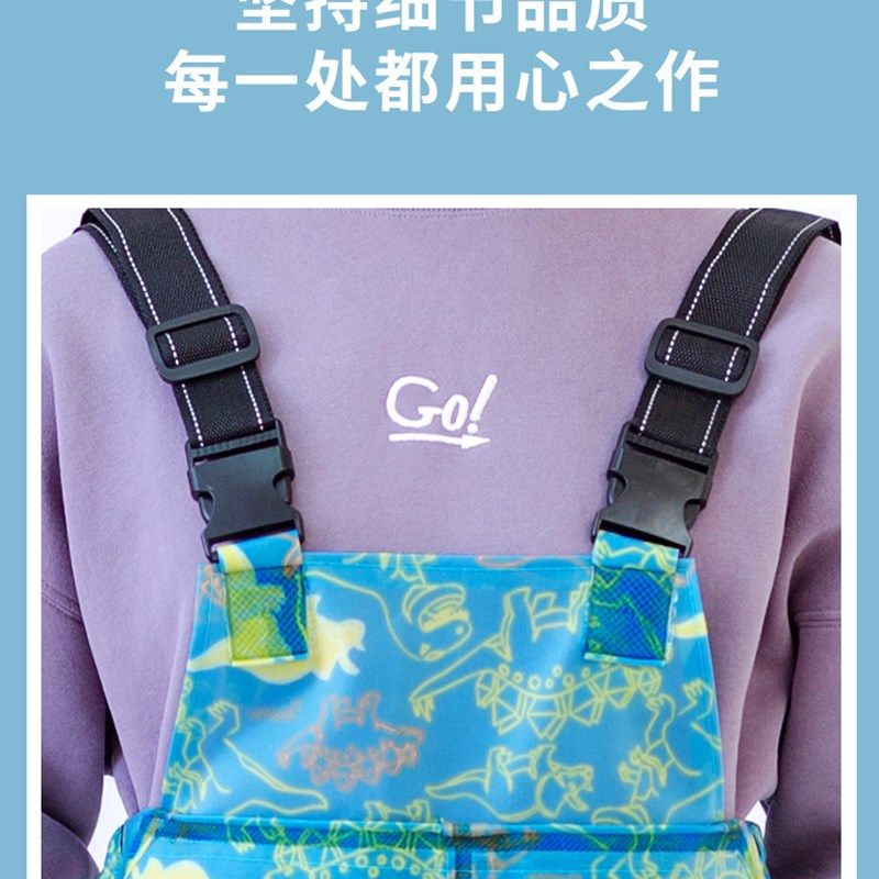 儿童下水裤男女雨裤幼儿园皮裤防滑水鞋学生加厚半身防水连体雨裤