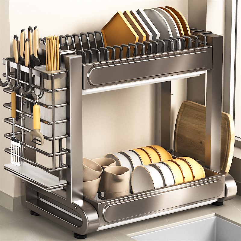 厨房碗架沥水架碗碟收纳层架沥水碗盘架碗筷双层放碗碟子盘子置物