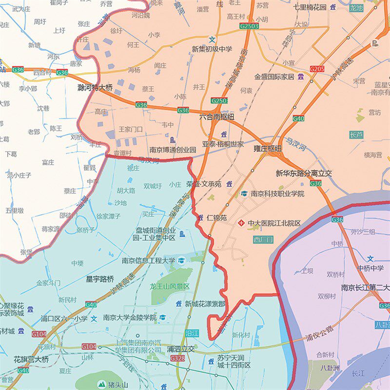 2021新款g南京市地图贴图办公室挂图高清防水墙壁贴超大装饰画定