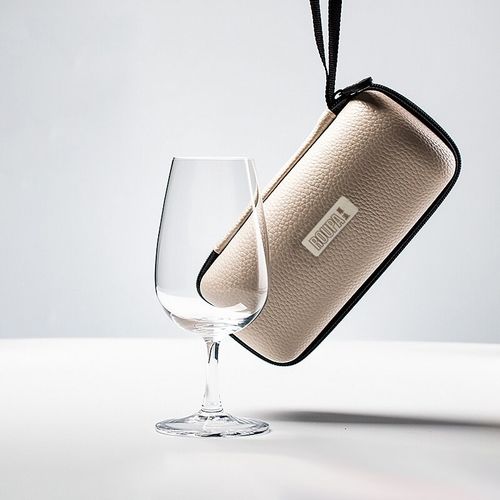 葡萄酒随行杯便携标准红酒品鉴杯 露营酒杯带皮盒水晶玻璃杯