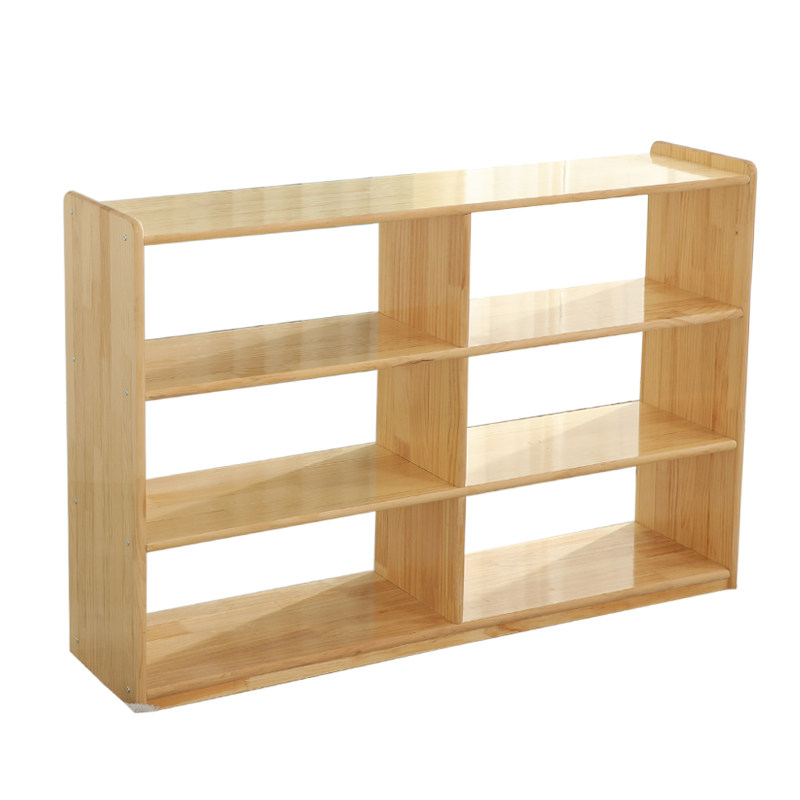 幼儿园实木玩具柜子蒙氏教具区角柜原木书包柜儿童收纳整理储物架