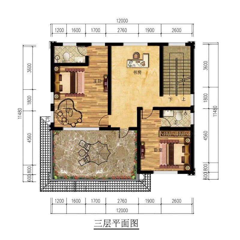 湖南小别墅设计新农村自建房乡村建筑结构施工一二三层半房屋图纸