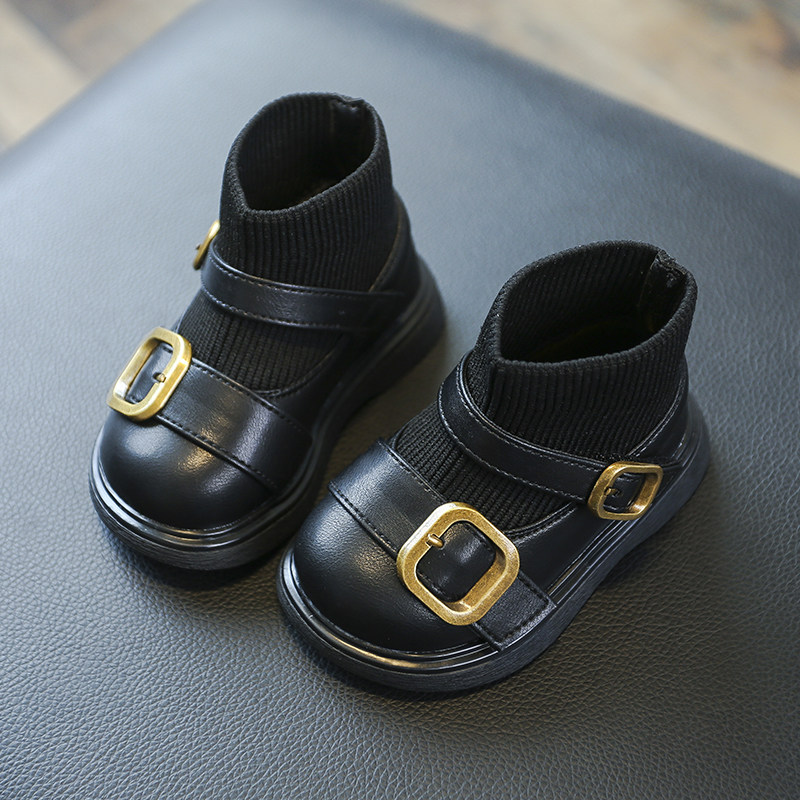 女宝宝公主鞋新款秋冬季飞织加绒小皮靴英伦风儿童学步鞋软底靴子,童鞋/婴儿鞋/亲子鞋,学步鞋,淘宝优惠券,粉丝福利购,淘宝优惠卷