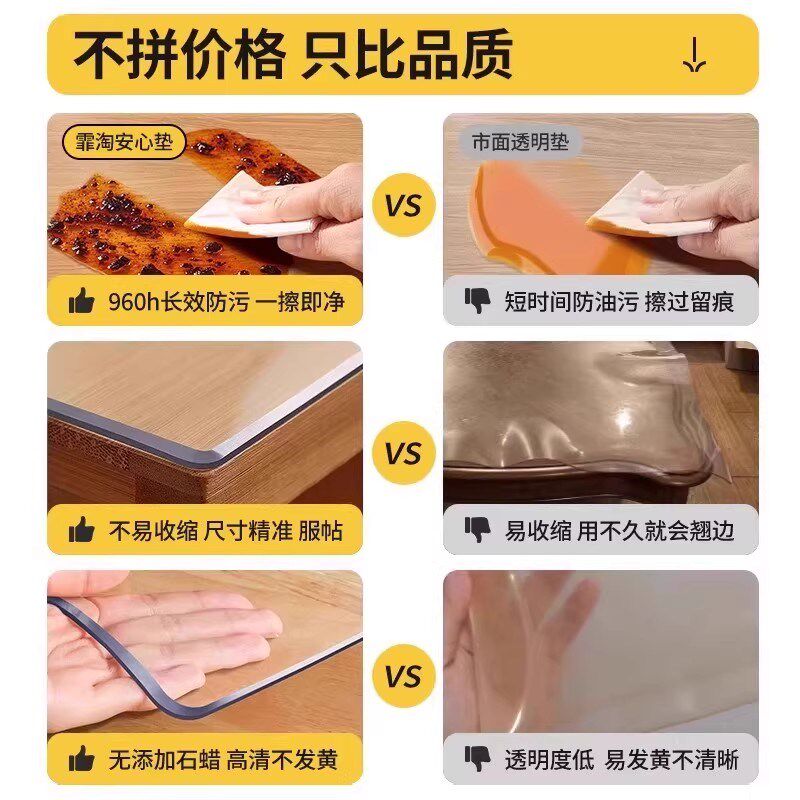 透明餐桌垫软塑胶玻璃pvc桌布防水防油免洗防烫茶几垫台面保护垫