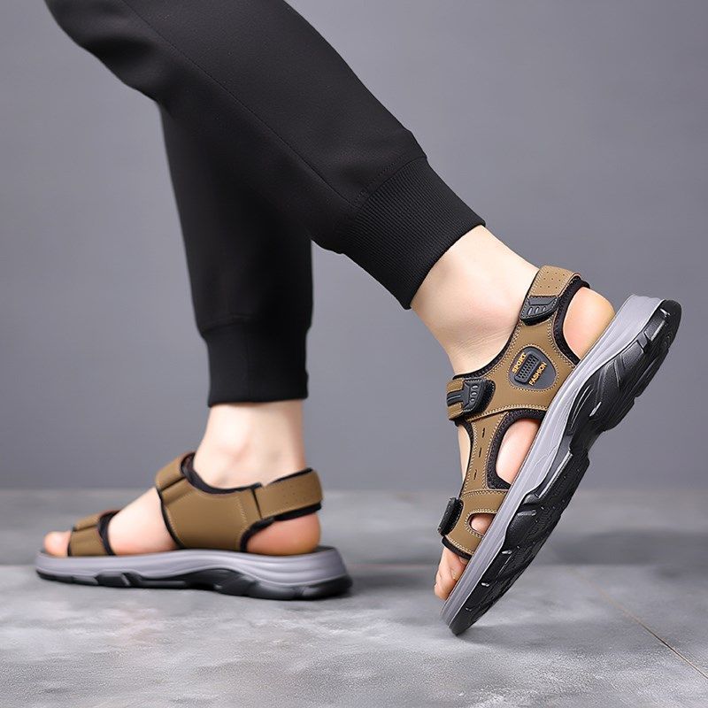 大童男凉鞋2024新款夏季青少年皮凉中学生软底男孩大码沙滩鞋42码