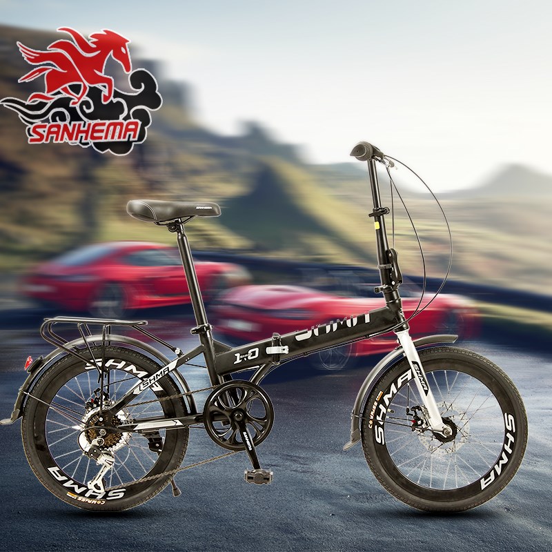 新的16/20英寸可折叠变速载人超轻型便携式学生自行车,适用于成人