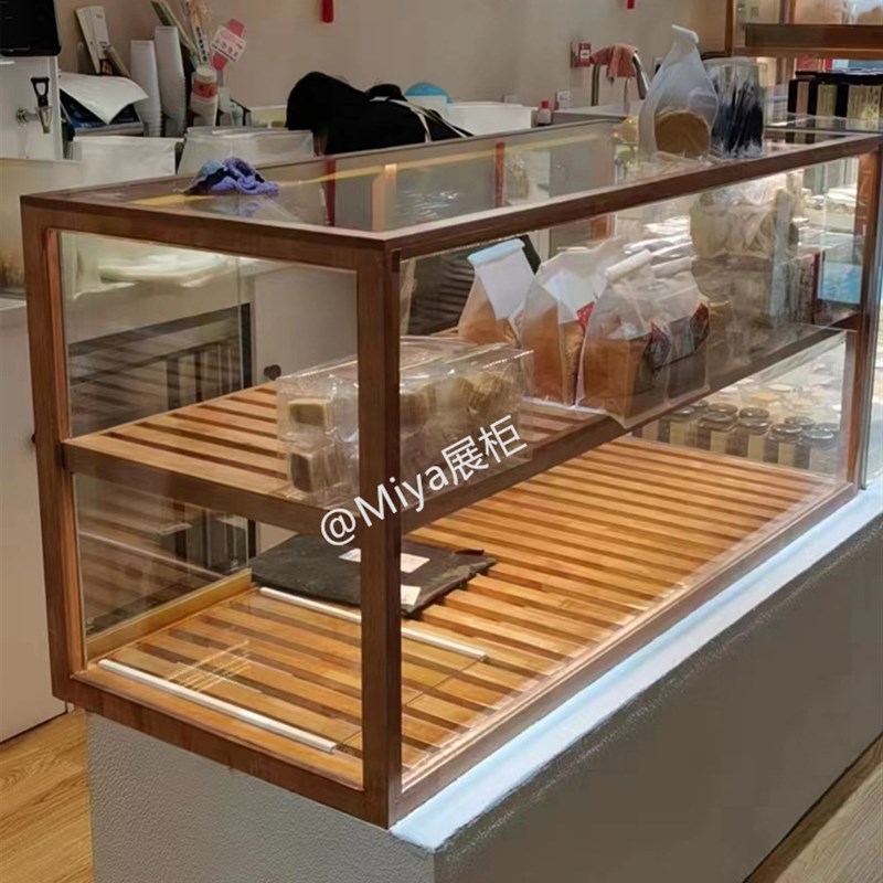 定制烘焙店铺小型玻璃展示柜面包店展柜常温蛋糕柜咖啡厅甜品展架