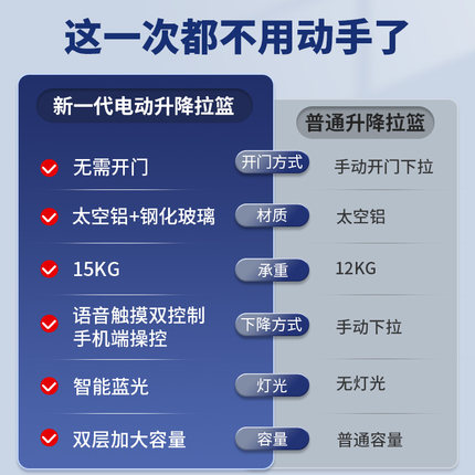 智能电动吊柜升降拉篮厨房橱柜垂直下拉式置物架上下伸缩调味拉篮
