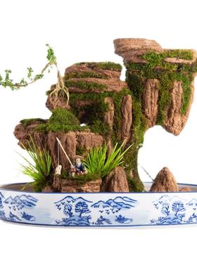 吸水石盆景摆件山石水景造景流水摆件客厅造景微景观选石配石假山