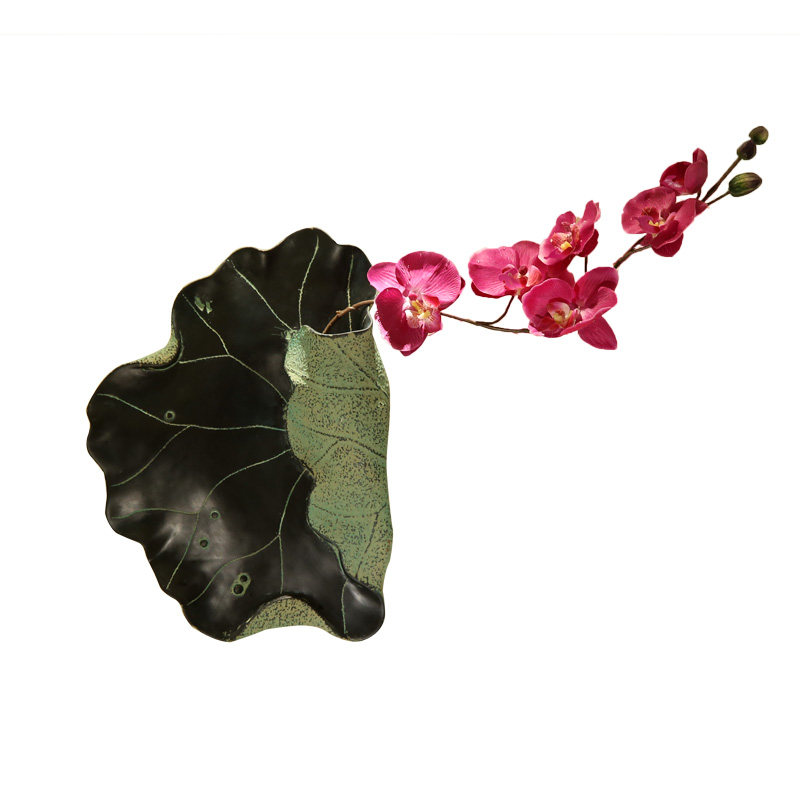 艺术品干花插花挂画酒店走廊客厅墙上装饰工艺品壁饰花瓶花器荷