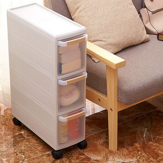 大可叔叔厨房收纳柜夹缝置物架可移动储物柜带滑轮抽屉式收纳柜子