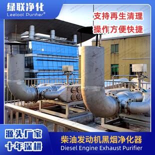 医院学校银行备用发电机组黑烟治理 绿联厂家 合金金属黑烟净化器