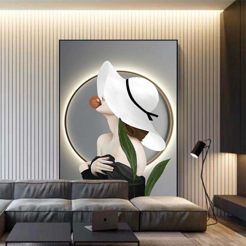 现代轻奢沙发背景墙装饰画大幅人物客厅落地画走廊高级感玄关挂画,家居饰品,现代装饰画,淘宝优惠券,粉丝福利购,淘宝优惠卷