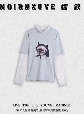 【甜甜专享】檬叙MOIRNXUYE【猫咖】时尚休闲百搭短袖MX3815