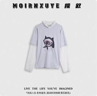 甜甜专享 休闲百搭短袖 檬叙MOIRNXUYE 时尚 MX3815 猫咖