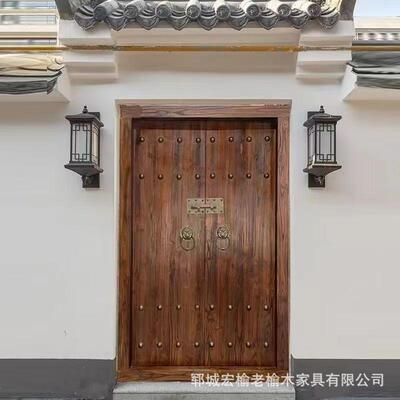 庙实别墅大门乡村祠堂寺平开门大门进木户门庭院5634进户门厂家直