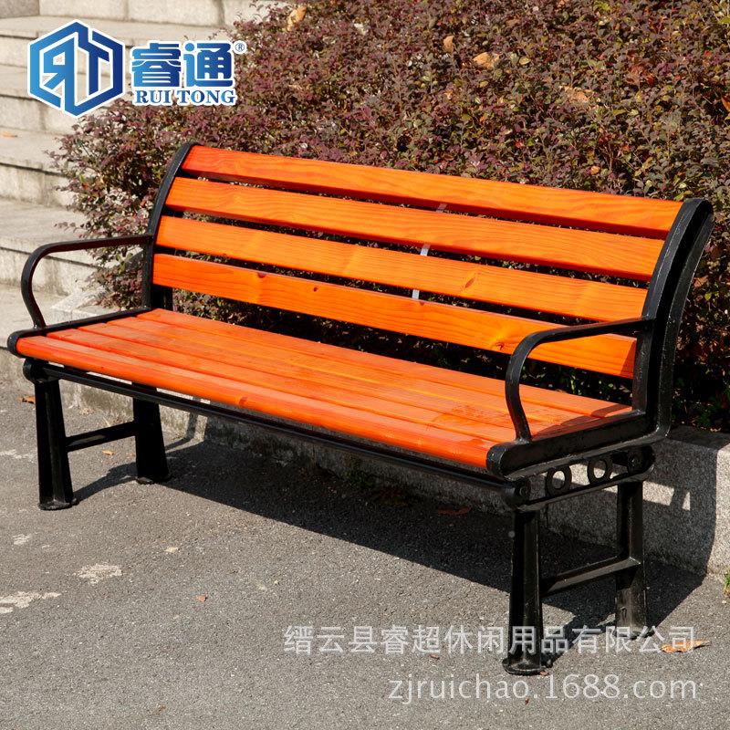 公园防椅户外休园椅铸铁腐木长条RT-2301排椅塑林胶木座椅广场长