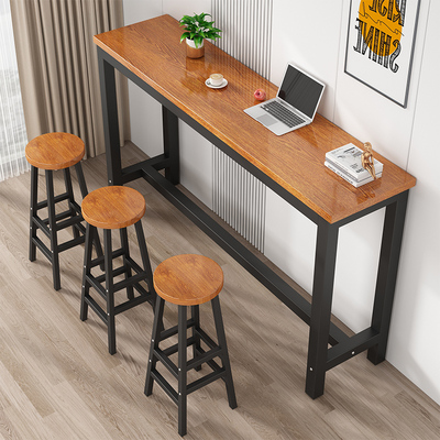 吧台桌简约桌椅组合家用阳台靠墙高脚商用酒吧台长条小吧台窄桌子