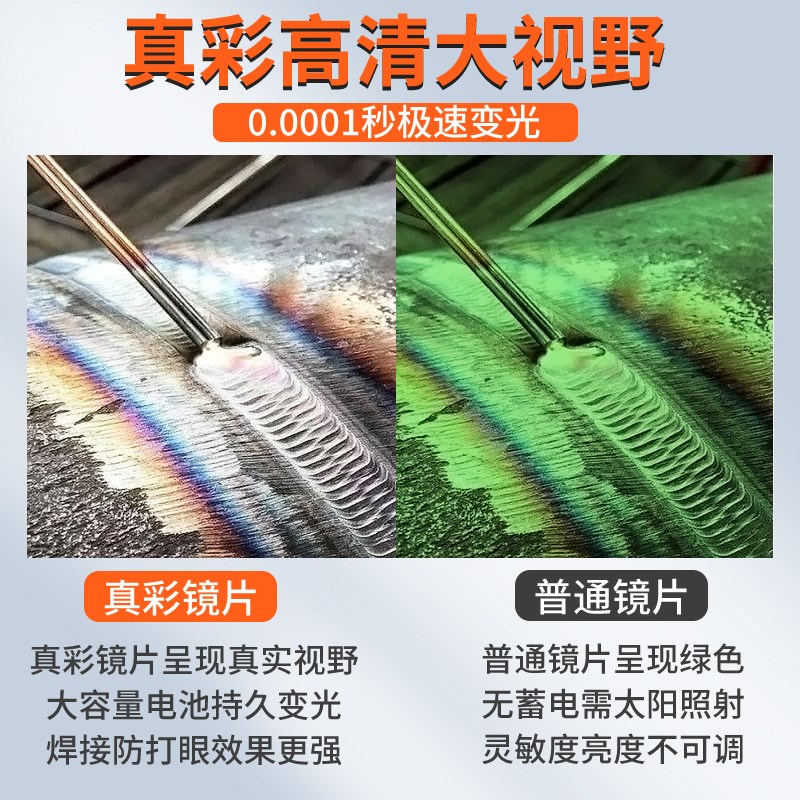 电焊保护面罩焊工防护罩氩弧焊全脸轻便自动变光焊帽防护烧焊