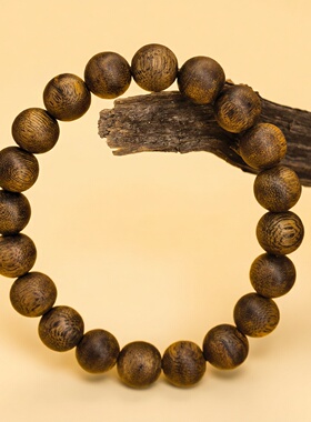 海南莺歌绿奇楠沉香单圈手串