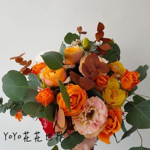 花花世界月訂鮮花包年包月每周一花混搭花束鮮花辦公室花瓶插花