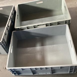 实灰色×080加厚塑料箱0带盖可33×图打孔6086仓库拍物流箱340